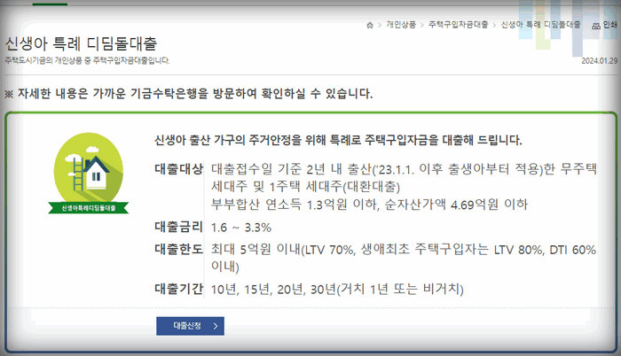 신생아출산가구-주택구입자금대출