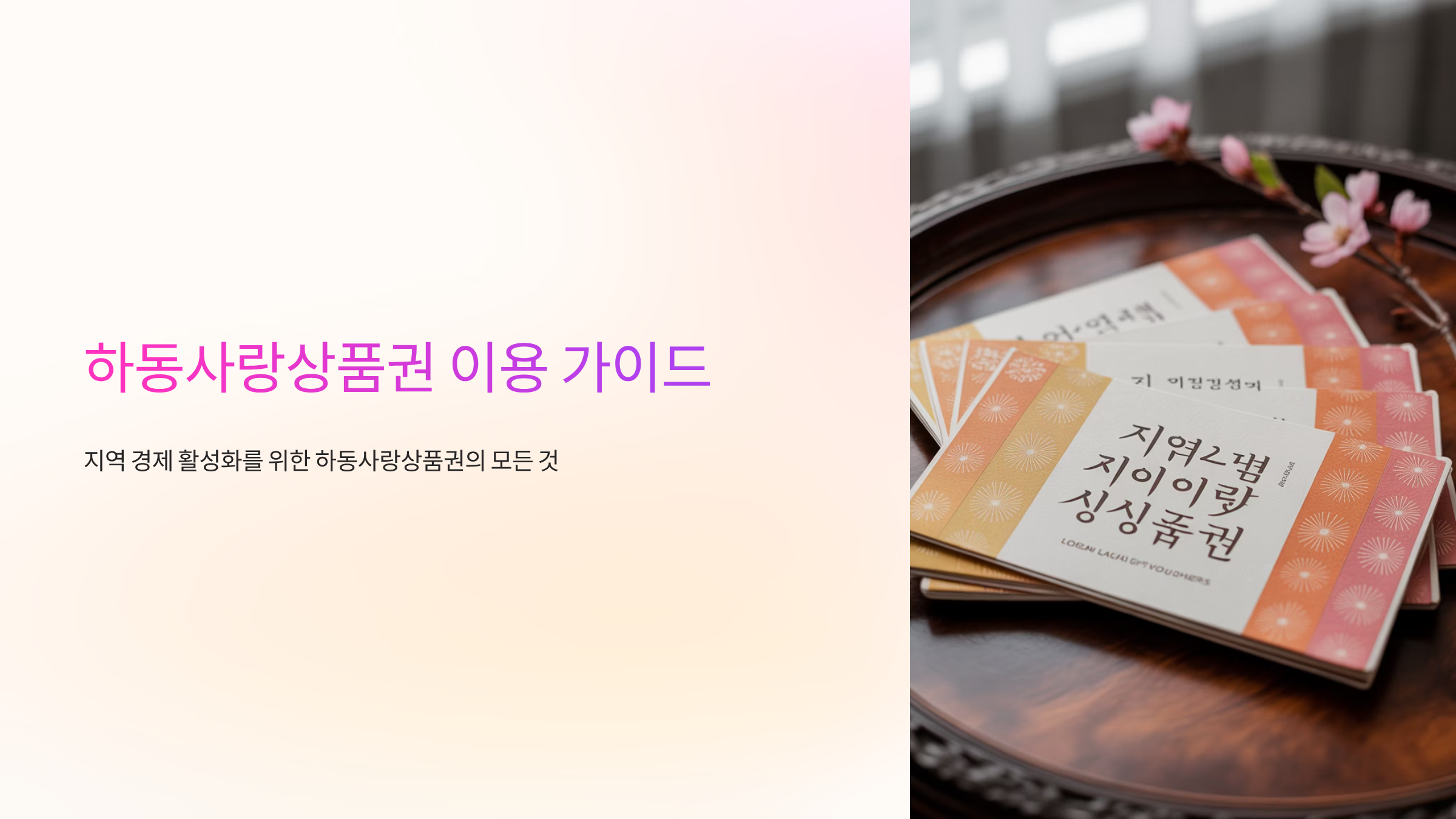 하동사랑상품권안내