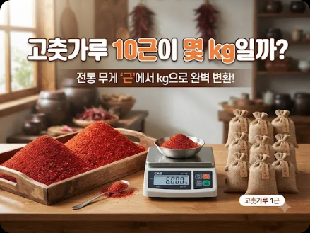 고춧가루 10근은 몇 kg일까?