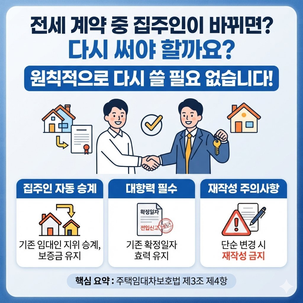 전세 계약 중 집주인이 바뀌면 계약서를 다시 써야 할까요