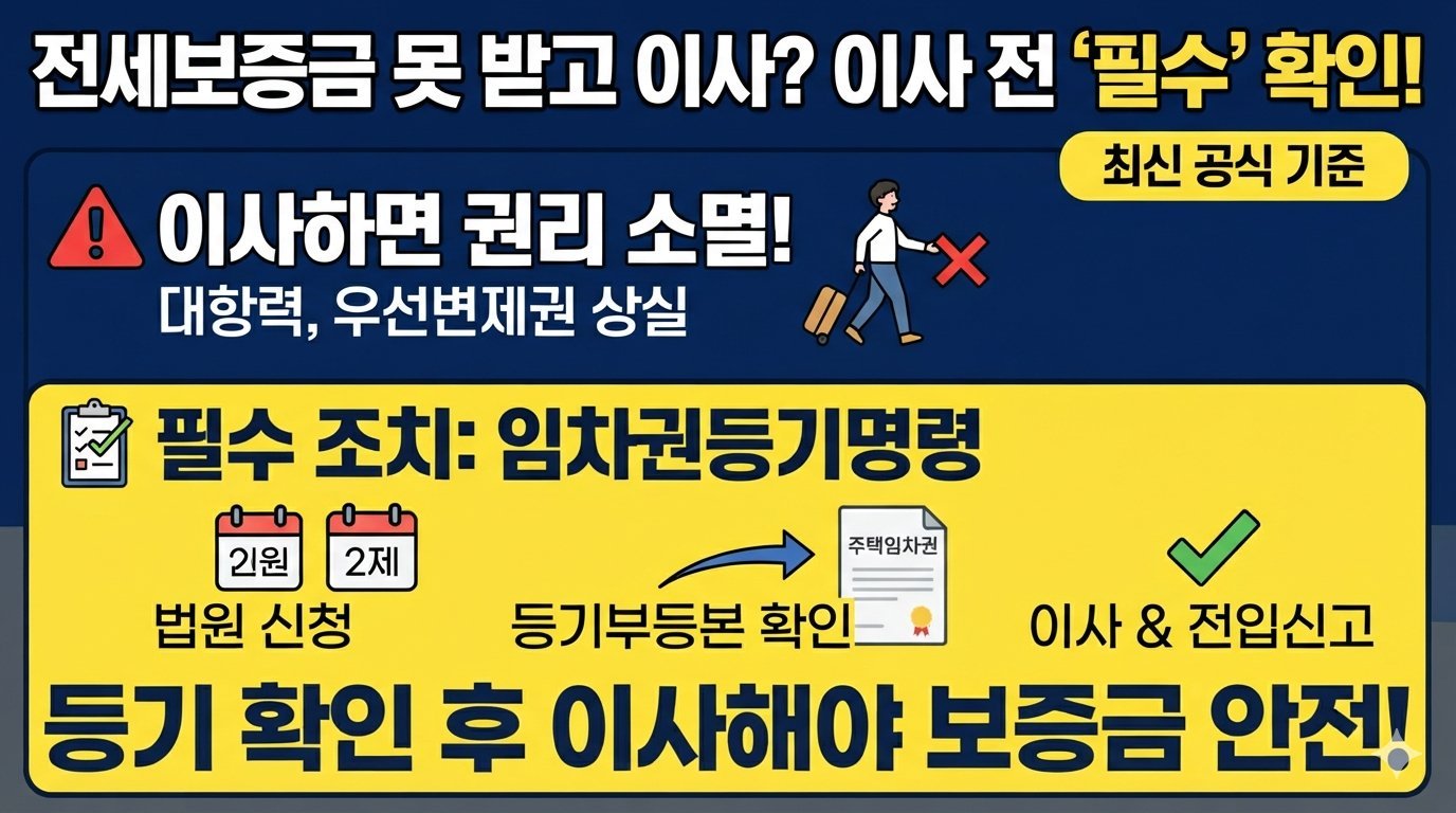 전세보증금 못 받은 채 이사하면 어떤 권리를 잃을까요