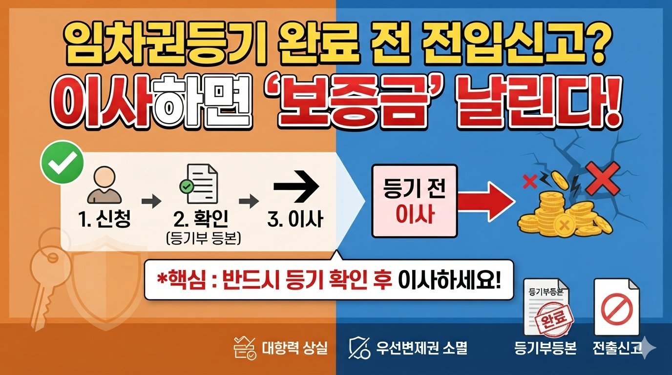임차권등기 완료 전에 전입신고를 옮기면 어떻게 될까요