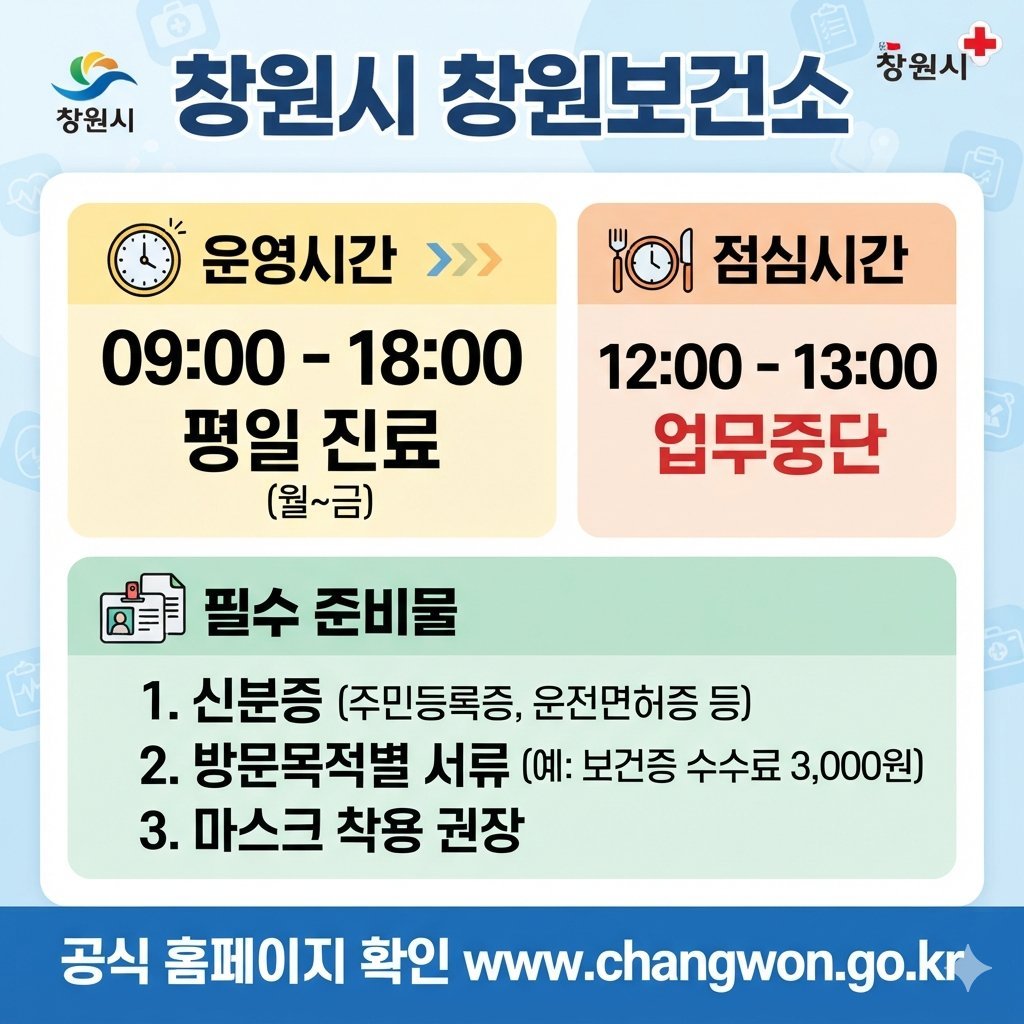 창원시 창원보건소 운영시간·점심시간 및 방문 준비물