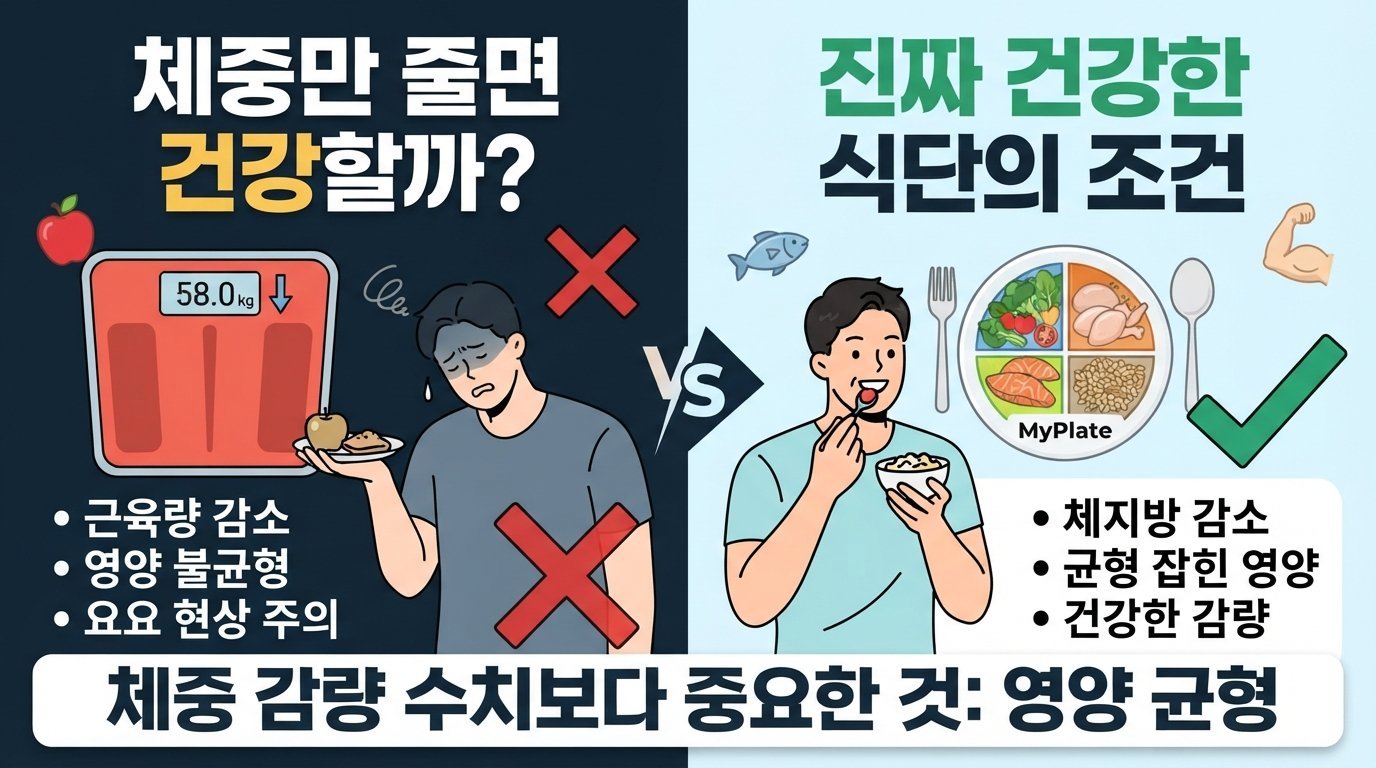 체중만 줄면 식단이 건강하다고 볼 수 있을까요